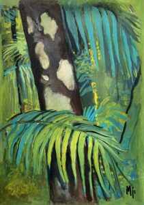 Rainforest painting by Marji Hill